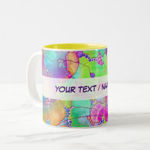 Caneca De Café Em Dois Tons Padrões De Mão E Digitalmente Pintados Artigo 41º
