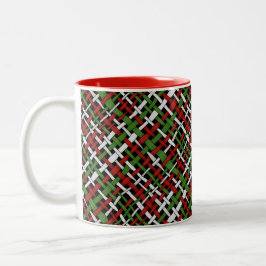 Caneca De Café Em Dois Tons Padrões de Natal - Burcolo de Tecido Gráfico