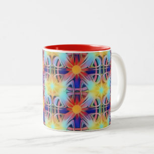 Caneca De Café Em Dois Tons Padrões do Light Boho