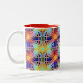 Caneca De Café Em Dois Tons Padrões do Light Boho