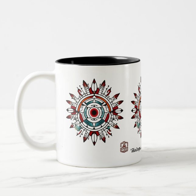 Caneca De Café Em Dois Tons "Padrões Sagrados" (Esquerda)