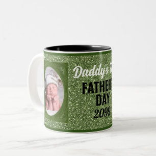 Caneca De Café Em Dois Tons Pai 1rua Dia de os pais Sage Foto Verde Mug
