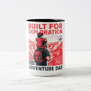 Caneca De Café Em Dois Tons Pai Aventureiro – CONSTRUÍDO PARA EXPLORAÇÃO