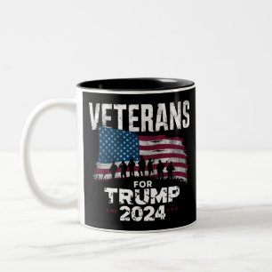 Caneca De Café Em Dois Tons Pai Avô Veteranos Para Trump 2024 Bandeira America