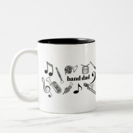 Caneca De Café Em Dois Tons Pai banda - Mug - Preto e Branco