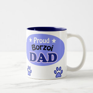 Caneca De Café Em Dois Tons Pai Borzoi orgulhoso