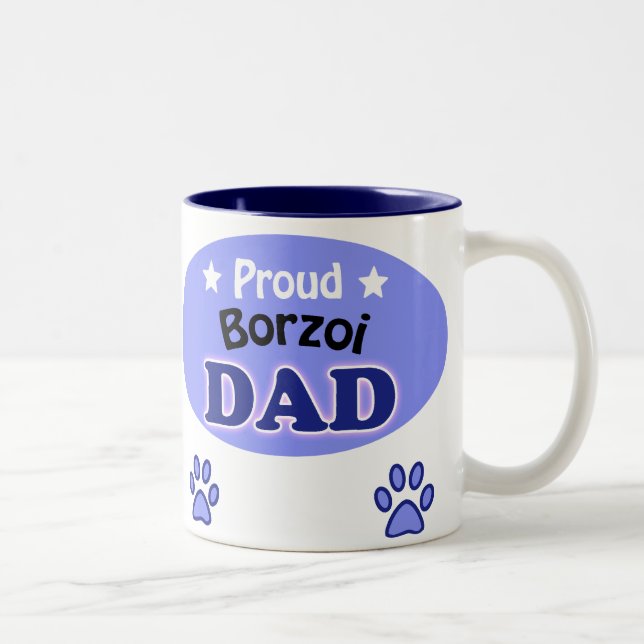 Caneca De Café Em Dois Tons Pai Borzoi orgulhoso (Direita)