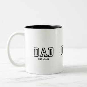 Caneca De Café Em Dois Tons Pai Clássico Estabelecido Ano Personalizado Novo P