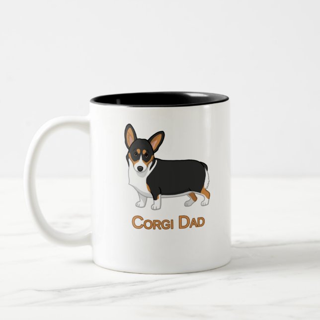 Caneca De Café Em Dois Tons Pai Corgi (Esquerda)