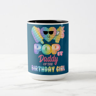 Caneca De Café Em Dois Tons Pai Da Festa De Pop De Aniversário Engraçado