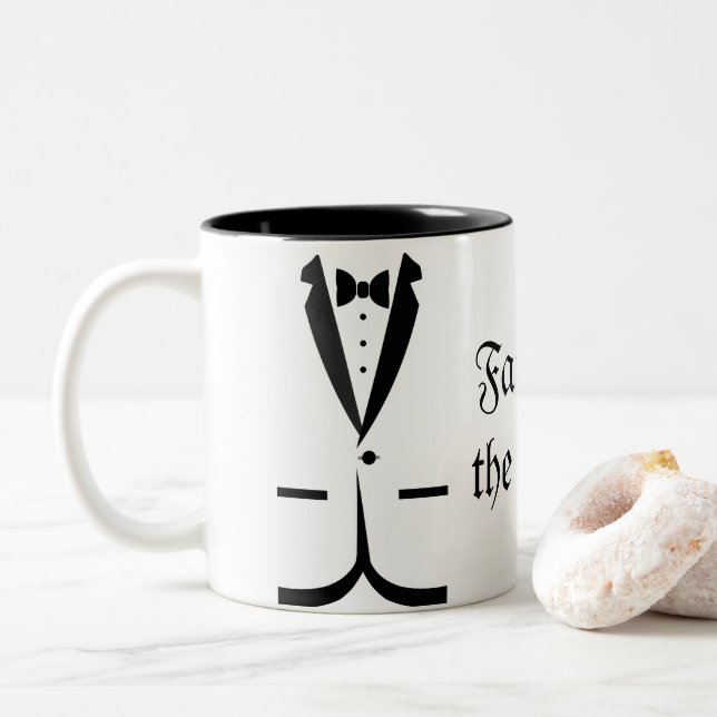 Caneca De Café Em Dois Tons Pai Da Noiva Mug (Com Donut)