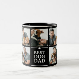 Caneca De Café Em Dois Tons Pai de Cachorro Moderno Melhor 7-Foto Colagem Cane