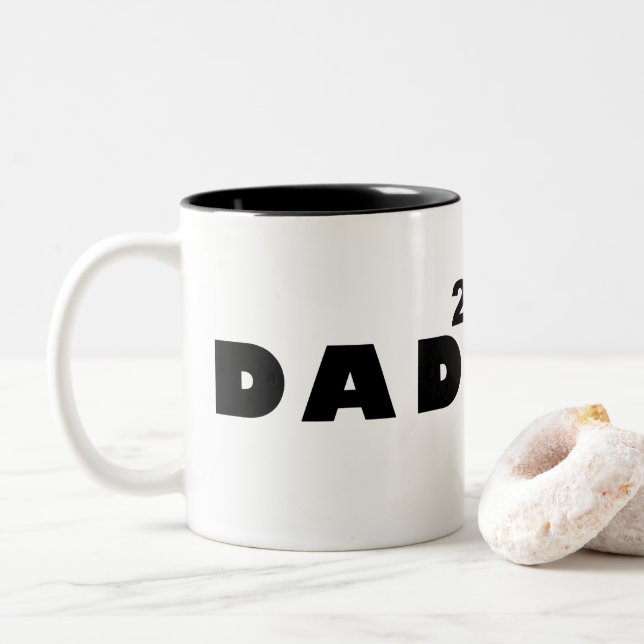 Caneca De Café Em Dois Tons pai de dois (Com Donut)