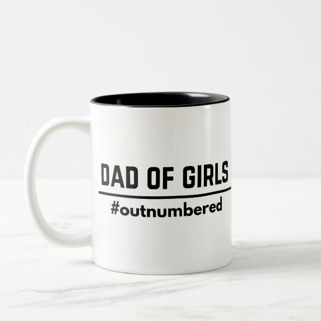 Caneca De Café Em Dois Tons Pai de engraçado #Outnumbered menina (Esquerda)