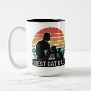 Caneca De Café Em Dois Tons Pai de Gato Melhor Pai de Gato