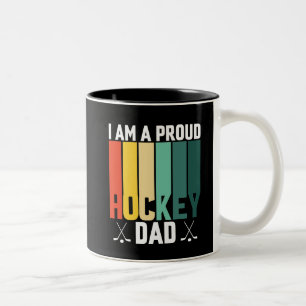Caneca De Café Em Dois Tons Pai de Hóquei Orgulhoso