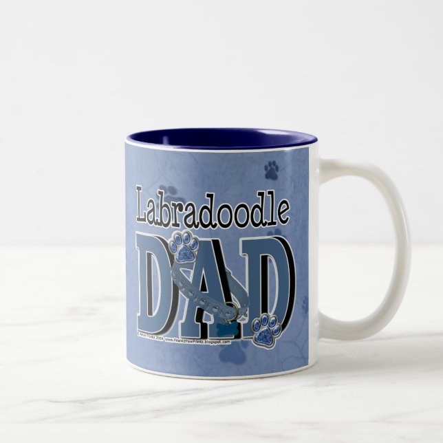 Caneca De Café Em Dois Tons PAI de LabraDoodle (Direita)
