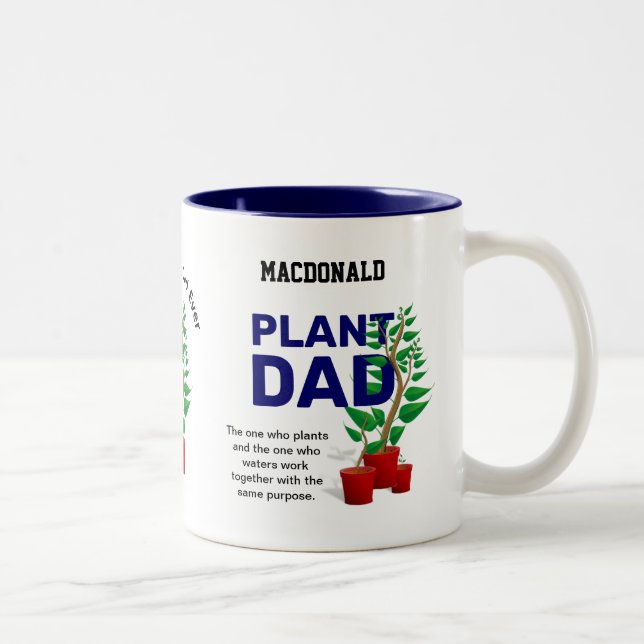 Caneca De Café Em Dois Tons Pai de PLANTA personalizado (Direita)