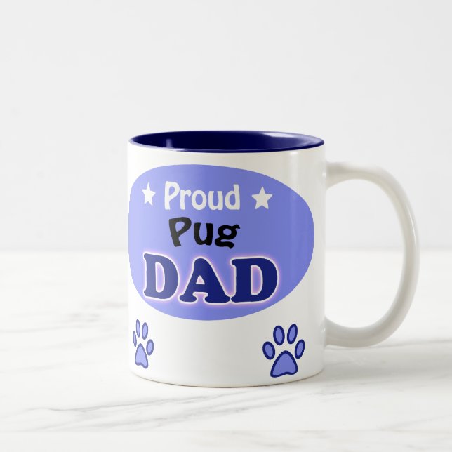 Caneca De Café Em Dois Tons Pai de Pug Ortod (Direita)