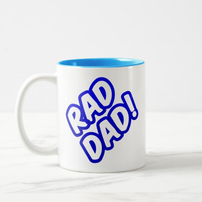 Caneca De Café Em Dois Tons Pai de Rad Engraçado Azul e Bonito (Esquerda)