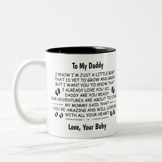 Caneca De Café Em Dois Tons Pai de ser de Baby Bump no Natal (Esquerda)