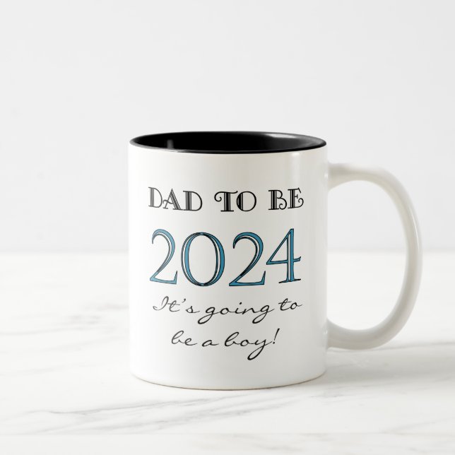 Caneca De Café Em Dois Tons pai de ser Novo papai de 2024 (Direita)