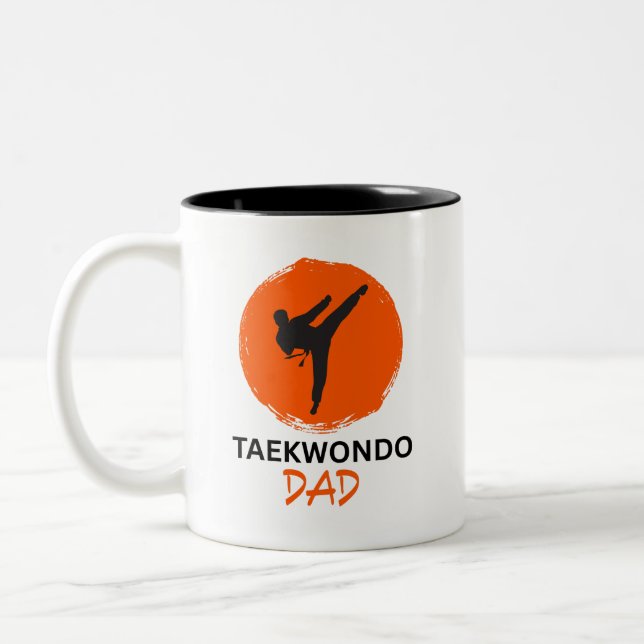 Caneca De Café Em Dois Tons Pai de Taekwondo (Esquerda)