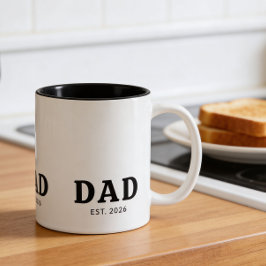 Caneca De Café Em Dois Tons Pai Destacado Preto e Branco Estabelecido