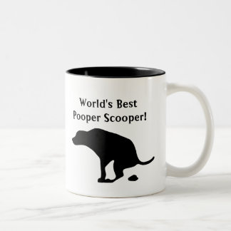 Caneca De Café Em Dois Tons Pai do cão do pai | do cão do Pooper Scooper | do