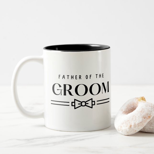 Caneca De Café Em Dois Tons Pai do Noivo (Com Donut)