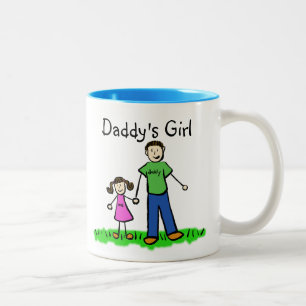 Caneca De Café Em Dois Tons Pai e Filha Mug (Personalizar Nomes)