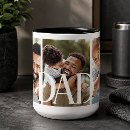 Caneca De Café Em Dois Tons Pai Estabeleceu Foto
