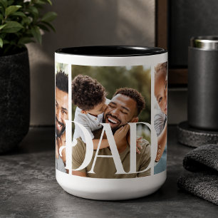 Caneca De Café Em Dois Tons Pai Estabeleceu Foto