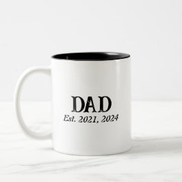 Caneca De Café Em Dois Tons Pai Estabeleceu Minimalista Moderno