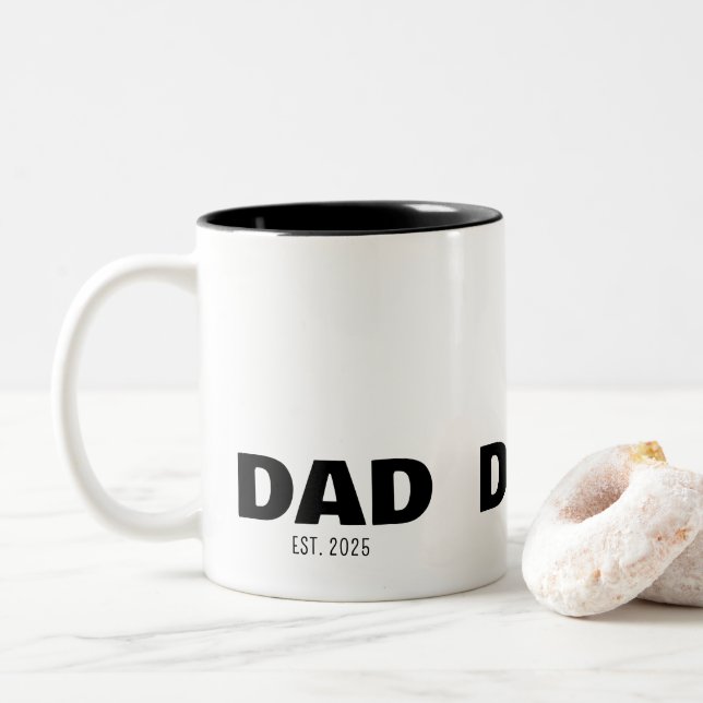 Caneca De Café Em Dois Tons Pai Estabeleceu Novo Presente de Pai (Com Donut)