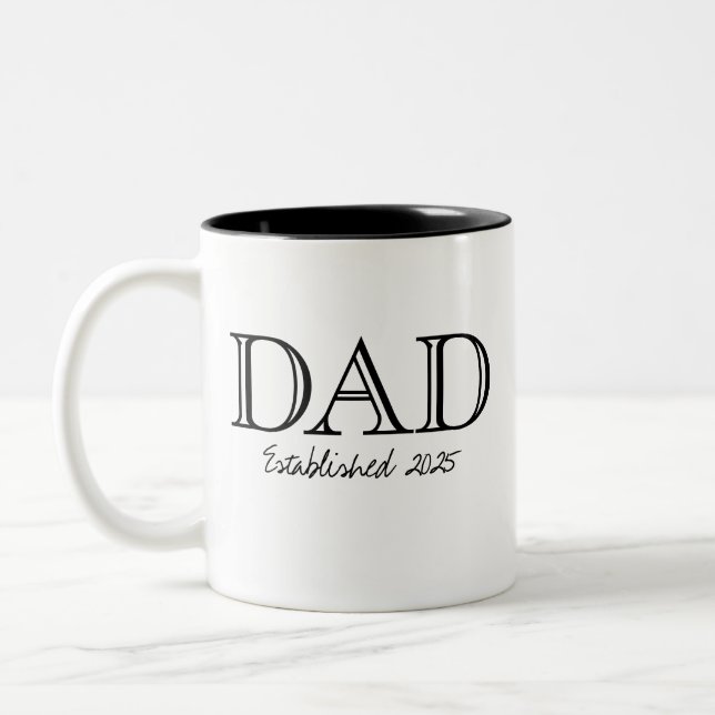 Caneca De Café Em Dois Tons Pai Estabelecido Negro Branco Ousado (Esquerda)