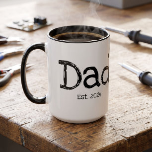 Caneca De Café Em Dois Tons Pai Estabelecido Negro Branco Ousado