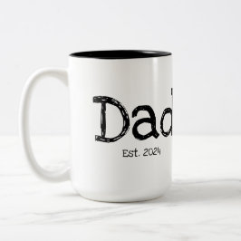 Caneca De Café Em Dois Tons Pai Estabelecido Preto Branco Ousado