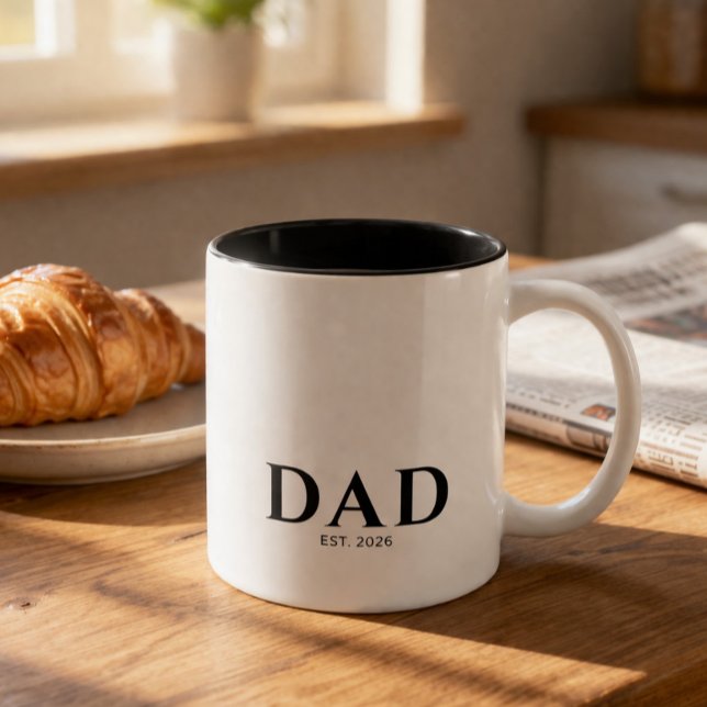 Caneca De Café Em Dois Tons Pai Fundado Novo Presente de Pai (Criador carregado)