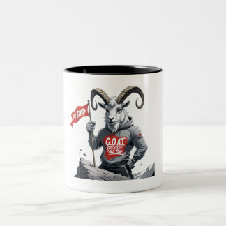 Caneca De Café Em Dois Tons Pai G.O.A.T. - Engraçado Climático Montanhês