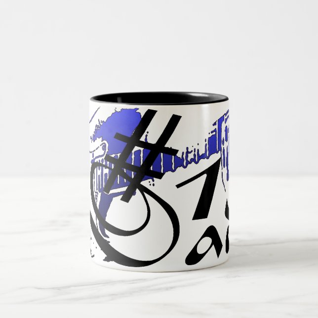 Caneca De Café Em Dois Tons pai Guitarra Blue Mug (Centro)