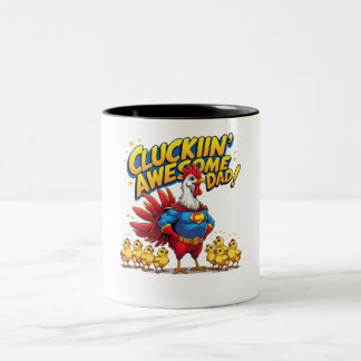Caneca De Café Em Dois Tons Pai Incrível do Cluckin - Engraçado