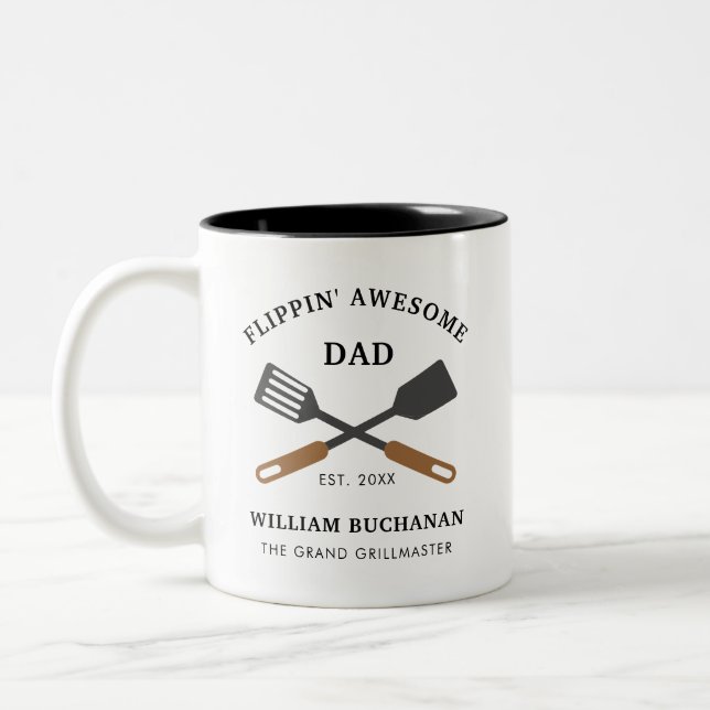 Caneca De Café Em Dois Tons Pai Incrível Personalizado (Esquerda)