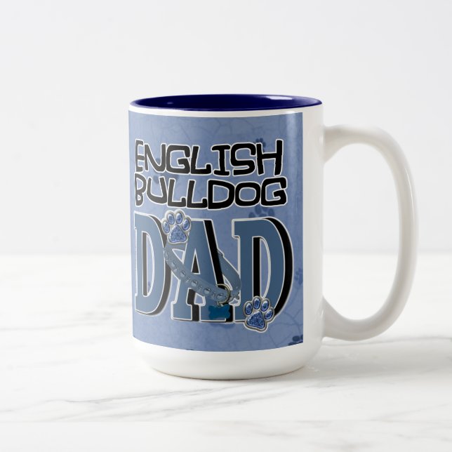 Caneca De Café Em Dois Tons PAI inglês do buldogue (Direita)