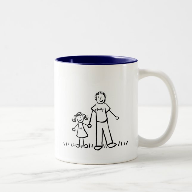 Caneca De Café Em Dois Tons Pai & Me Mug (Desenho sem Título) (Direita)