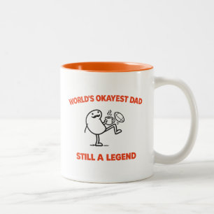 Caneca De Café Em Dois Tons Pai Mediano do Mundo Piada de Pai Engraçada Pa