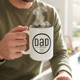 Caneca De Café Em Dois Tons Pai Moderno Estabeleceu Nomes Simples para Criança
