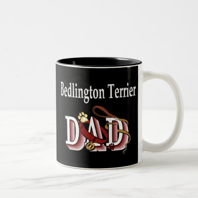 Caneca De Café Em Dois Tons Pai Mug de Terrier Bedlington (Direita)