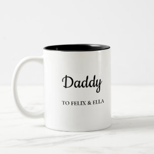Caneca De Café Em Dois Tons Pai Nomes de crianças Dias de os pais modernos