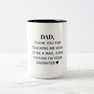 Caneca De Café Em Dois Tons Pai, Obrigado por Me Ensinar a Ser um Homem
